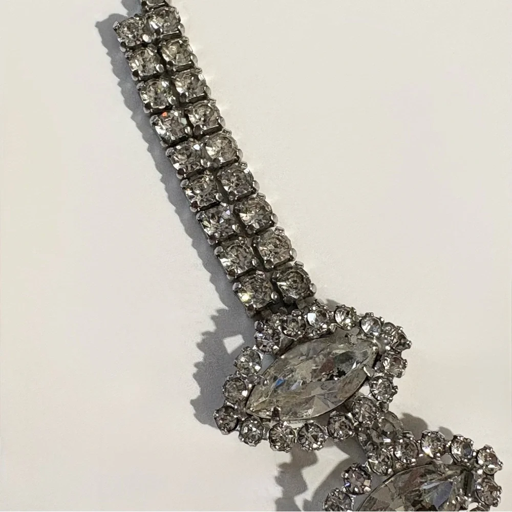 Weiss Vintage Signed White Rhinestone Choker Necklace
